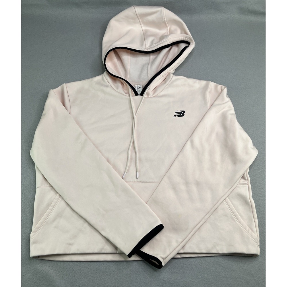 New Balance Women's Cropped Hoodie In Light Pink Size XL